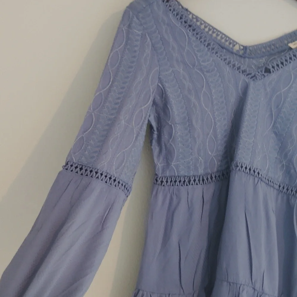 Indigo Thread Co 100% Cotton Periwinkle Tunic Top - Picture 2 of 6